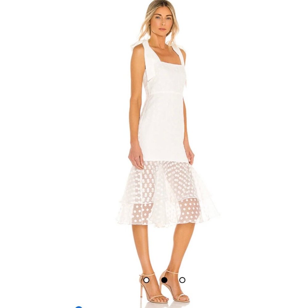 Lovers and Friends Day Keeper Midi Dress in White Small